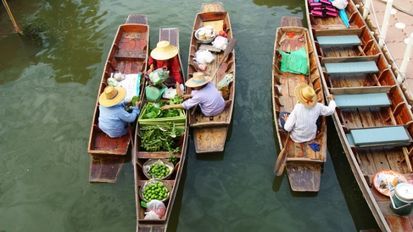 Plavajoča tržnica in Maeklong Train Market